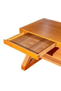 Mesa de centro de madera de roble blanco duradera multifuncional moderna nórdica muebles de sala de estar diseño Rectangular ordenador portátil de oficina en casa - Product Image 5