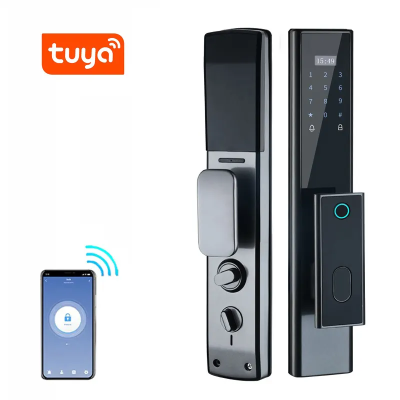 Automatische Smart Vingerafdruk Deurslot Wifi Tuya Remote Unlock Digitale Keyless Card Smart Lock Voor Home Security