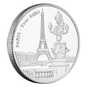 Moneta Commemorativa Placcata Argento della Torre <span class=keywords><strong>Eiffel</strong></span> di <span class=keywords><strong>Parigi</strong></span>, Collezione di Edifici Famosi, Moneta d'Arte da Collezione - Product Image 5