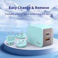 Vente flash, chargeur mural OEM US EU UK AU 45W USB-C à charge rapide, mini chargeur portable PD 3.1 Gan pour iPhone iPad