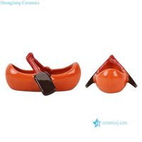 Figurines de canards en céramique rouge, verte et jaune de style hollandais RZTO100-A/ RZTO101-A/ RZTO102-A