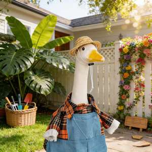 Outfits 23"Plastic Porch Cement Goose for Indoor Outdoor Garden Yard Lawn Patio Art Decor - Product Image 2
