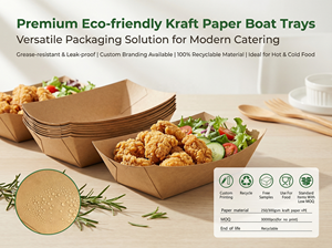 Bandejas de Papel para Alimentos al por Mayor, Bandejas Desechables de Papel Kraft Marrón para Restaurantes, para Servir Nachos, <span class=keywords><strong>Tacos</strong></span>, BBQ y Papas Fritas - Product Image 3
