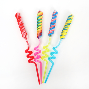 Fabrika doğrudan satış özel toptan renkli meyve lezzet uzun çubuk sert şeker büküm lolipop - Product Image 1