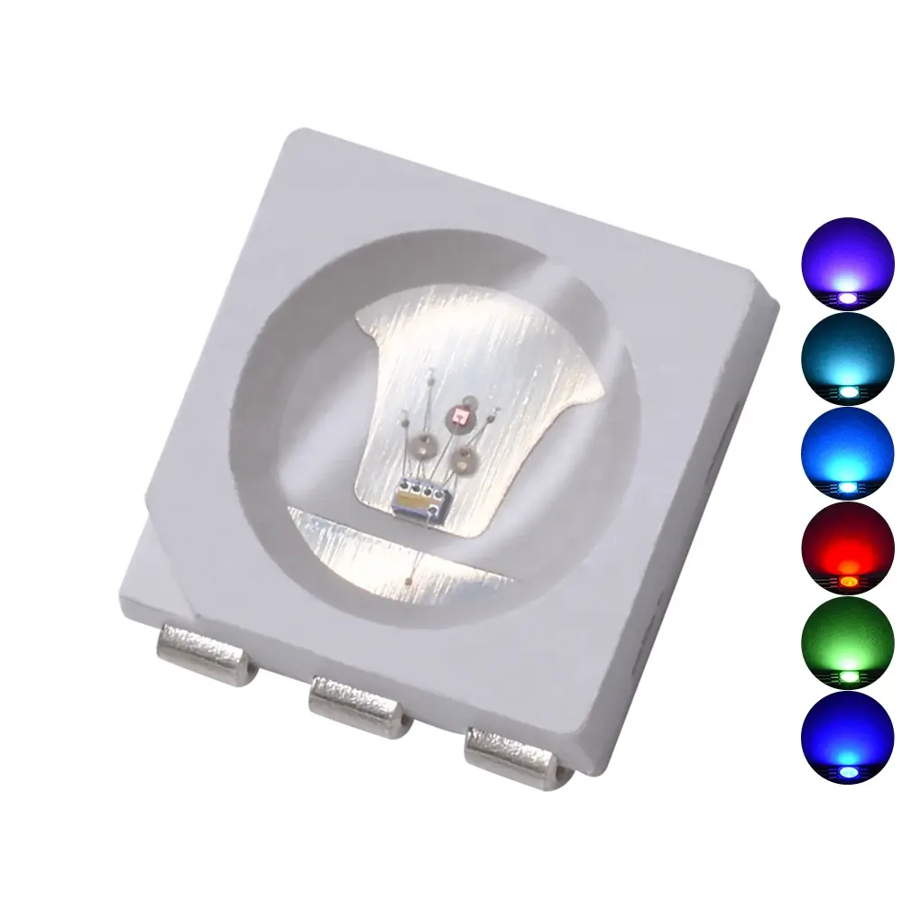 5050 трехцветный светодиодный Диод Ic, встроенный быстрый/медленно мигающий светодиодный чип 5050 Rgb Smd, мигающий, выцветающий Smd светодиодный чип