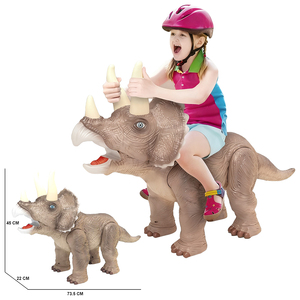 Cực lớn điện khủng long cơ khí Xe tay ga đồ chơi xu hướng sản phẩm-mountable Brachiosaurus Triceratops ánh sáng âm thanh nhựa - Product Image 1