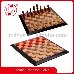 Bán buôn sáng tạo giáo dục trẻ em bằng gỗ cờ Set Bảng Top bằng gỗ Trung Quốc <span class=keywords><strong>Checkers</strong></span> đồ chơi - Product Image 2