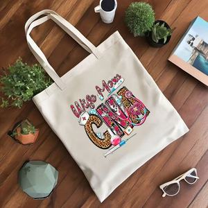 Fashion Nurses Canvas Tote Bags Women Men Medical <b>Stethoscope</b> Shopping Bag Nurses Life Gifts Casual Shoulder Bag - Product Image 3