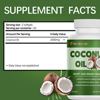 Gélules d'huile de coco haute résistance, complément MCT pour l'énergie et la nutrition de la peau