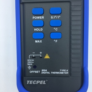 TECPEL DTM-305A Thermomètre numérique à double température avec thermocouple de type K - Product Image 5