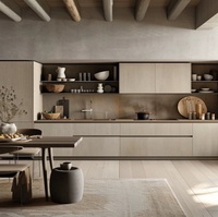 Vente directe d'usine, armoires de cuisine modernes, designs luxueux, ensemble complet, armoires de cuisine européennes en bois et accessoires