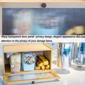Bamboo Wood <b>Storage</b> <b>Box</b> Rectangle Durable Multipurpose Desktop Cabinet Organizer for <b>Kitchen</b> Dining Room - Product Image 5