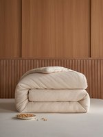 Couette Hypoallergénique Respirante Imprimée en Lin et Coton Jacquard Doux pour la Peau, Garnie de Fibres de Soja, Taille King, Classe A Double