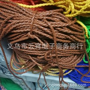 Cuerda Trenzada de 3mm y 4 Hilos, Cordón Redondo de Cuero PU Suave para Bolsos, Varios Colores, Venta al Por Mayor - Product Image 3