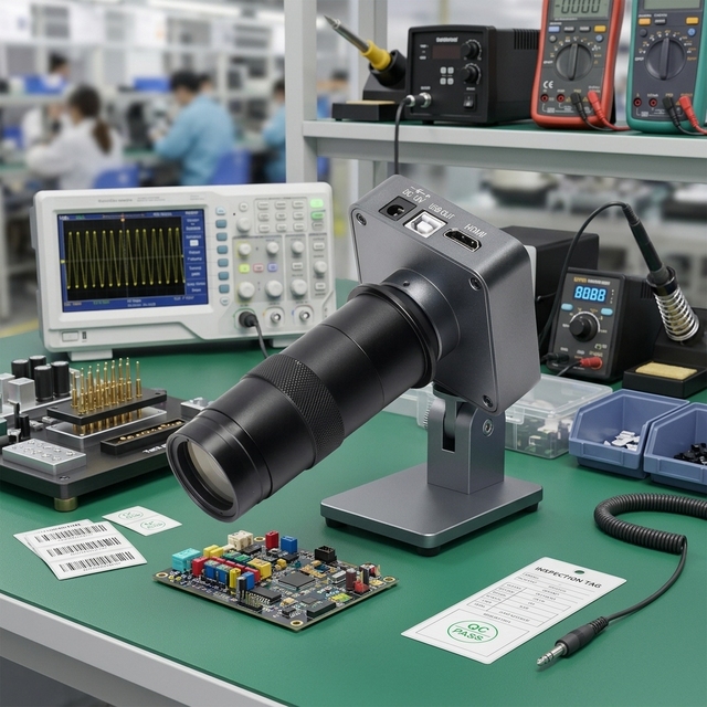 China Factory Wholesale Customized Industrial Microscope Camera USB Digital Full HD Trinocular Microscope CCD Camera