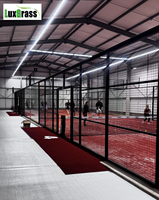 Lampu LED 360° untuk Lapangan Padel Panoramic Indoor dengan Kaca Tempered 12MM dan Rumput Buatan Merah Bata