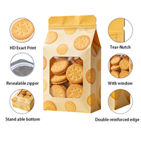 Sacs à fond plat avec fermeture éclair latérale, personnalisables avec logo, refermables, pochettes verticales transparentes en feuille d'aluminium pour café, thé, biscuits, aliments pour animaux de compagnie