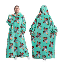 Haute qualité hiver 100% Polyester personnalisé couverture portable en peluche surdimensionné polaire à capuche couverture à capuche pour enfant adulte