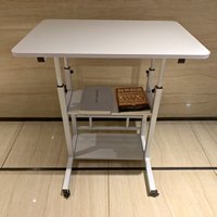 Table de chevet roulante légère en MDF, réglable en hauteur, bureau d'étude mobile pour étudiants, bureau d'ordinateur pour chambre à coucher
