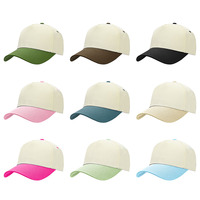 Gorra de béisbol de algodón de dos tonos con logotipo bordado 3D personalizado, visera estampada de 5 paneles, estilo vaquero, ajuste profundo y cierre snapback