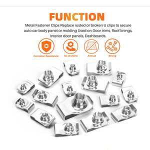 Winning Path Point U <b>Clip</b> Washer Nut Assortment 54pcs Zinc Plated Iron For Car Motorcycle Interior <b>Trim</b> Repair - Product Image 5