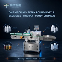 Etiquetadora Automática de Botellas Redondas, de Pie, con Envoltura Parcial, para Bebidas, Farmacéuticos, Alimentos y Cosméticos