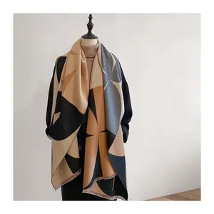 Wholesale High Quality Winter Wool Blended Shawl Scarf Soft Hand Feel Woven Scarves For Ladies