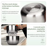 Praktische keukensalade-dehydrator 6L grote roestvrijstalen groenteslinger met beschermende PP-afdekking