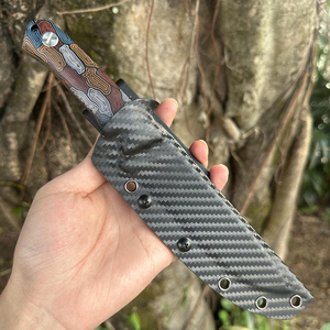 <span class=keywords><strong>Couteau</strong></span> de camping à lame fixe en acier D2 avec poignée G10 à motif imprimé couleur doigt, <span class=keywords><strong>couteau</strong></span> de sauvetage, <span class=keywords><strong>couteau</strong></span> de chasse, <span class=keywords><strong>couteau</strong></span> d'autodéfense avec étui - Product Image 3