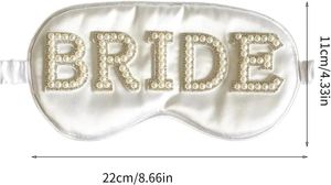 Bridal Wedding Night Comfortable Polyester Elastic Strap Effective Shading Blindfolded Pearl Embellished Bride Eye Mask - Product Image 3