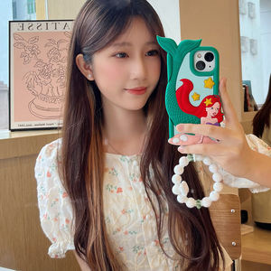 <span class=keywords><strong>Coque</strong></span> de téléphone 3D stéréoscopique <span class=keywords><strong>Ariel</strong></span> Princess avec bracelet pour IPhone 14 13 12 11 Pro Max 14 Pro Couverture arrière souple en silicone - Product Image 4