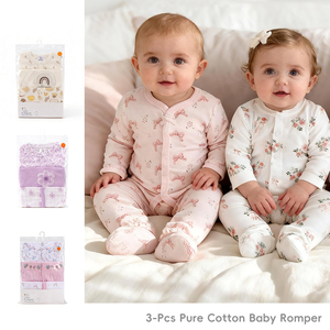 <span class=keywords><strong>Pijama</strong></span> Enterizo de Algodón 100% para Bebé, Ropa de Descanso de Manga Larga con Pies, Pelele Enterizo para Bebé, Venta al por Mayor - Product Image 1