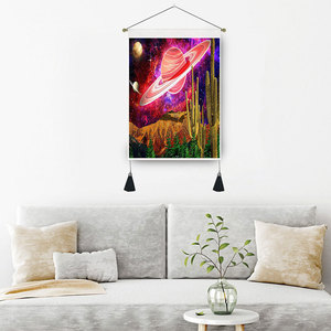 Tapiz de Tarot personalizado de 35x50cm, fase de luna y <span class=keywords><strong>sol</strong></span>, decoración del hogar, borla de lino de algodón, siete chakras, palo de dormitorio, pintura artística colgante de pared - Product Image 5