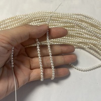 Perles d'eau douce cultivées de 3 à 3,5 mm, blanches naturelles, rondes, en vrac, certifiées pour la fabrication de bijoux