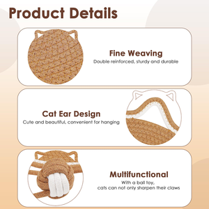 Hot-selling Colorful Cat <b>Scratch</b> <b>Pad</b> Natural Cotton Rope Cushion <b>Scratch</b> <b>Pad</b> Round Horizontal Floor <b>Scratch</b> <b>Pad</b> - Product Image 2