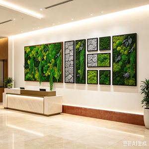 Panel de pared de musgo preservado personalizado, marco decorativo de arte de musgo real para vestíbulo de hotel, marco de arte de musgo verde para pared corporativa - Product Image 4