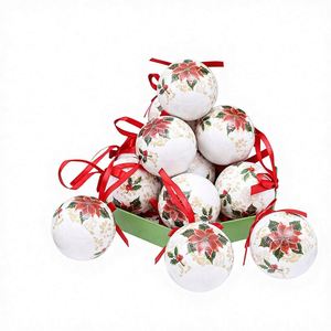 New Cross-Border Balls <b>Flower</b> <b>Stickers</b> Decorative Hanging Ornaments Festive Atmosphere Christmas Decorations 75-009L - Product Image 1