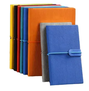 دفتر ملاحظات يوميات مصنوع يدويًا من الجلد مع غزل لولبي وللخياطة يستخدم للمكتب حجم B6 متوفر في مواد PU