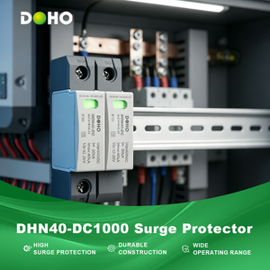 Protector Contra Sobretensiones <span class=keywords><strong>DOHO</strong></span> DHN40-DC1000-3P T1+T2 para Sistemas de Energía Solar DC, 40kA de Corriente de Descarga Máxima, Protección Contra Rayos, PBT/Plástico - Product Image 3