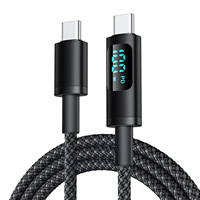 1M 2M Pantalla digital 100W USB C Cable de carga rápida Tipo C a tipo C Cable de datos totalmente compatible para computadora portátil Teléfono móvil