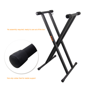 K-723B-1 Quick-Adjust Locking Design 6-Position Adjustable Double-X Rubber & Metal Computer Keyboard <b>Stand</b> (Taiwan) - Product Image 5