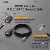 Cable Serial DB9 Macho a RJ10 10P4C OEM de Fábrica, UL2464 26AWG RS232, para Sistemas de Control de Asistencia, PLC e Instrumentos