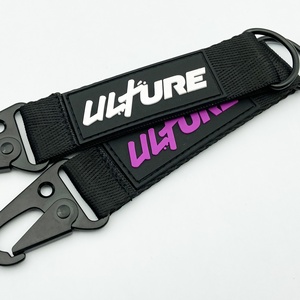 حلقة مفاتيح كارابينر مخصصة بمشبك على شكل منقار النسر، حامل مفاتيح بشريط، حلقة مفاتيح للسيارة مع شعار مطاطي - Product Image 2