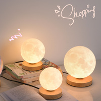 Nouveau Style PLA impression 3D lune planète lumière G9 ampoule décor à la maison lumières Led prise 6 "lune décoration Led Table lune lampe