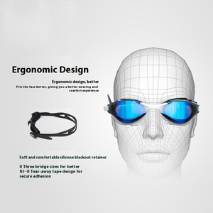 Lunettes de natation universelles Xinyixuan pour adultes, en silicone, anti-buée, avec lentilles en PC, modèle électro-plaqué XF100, professionnelles pour la course - Product Image 3
