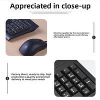Ensemble clavier et souris filaire ergonomique ultra-fin 68 touches pour le jeu, le bureau et la maison, USB 1200dpi, design en stock