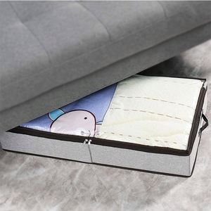 <b>Large</b> High Quality Linen Fabric Storage Bags Set Collapsible PVC Home Storage Boxes for Clothing for Bed <b>Wardrobe</b> Organizer - Product Image 5