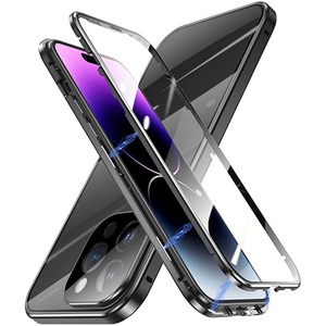 Funda Magnética Metálica de Lujo 360 con Adsorción Magnética para iPhone 14 Pro Max 13 12 Pro Xs Max, Protector de Pantalla Completo Transparente - Product Image 4