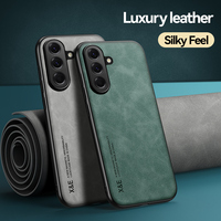 Étui rigide antichoc en cuir PU mat magnétique pour Samsung Galaxy A57 / A37 avec pare-chocs souple en TPU et plaque métallique