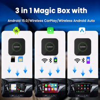 Nuevo Reproductor Multimedia para Auto con Sistema Android 15, CarPlay AI Box 4G+64GB, Adaptador Inalámbrico, Compatible con Pantalla Dividida y Múltiples Aplicaciones